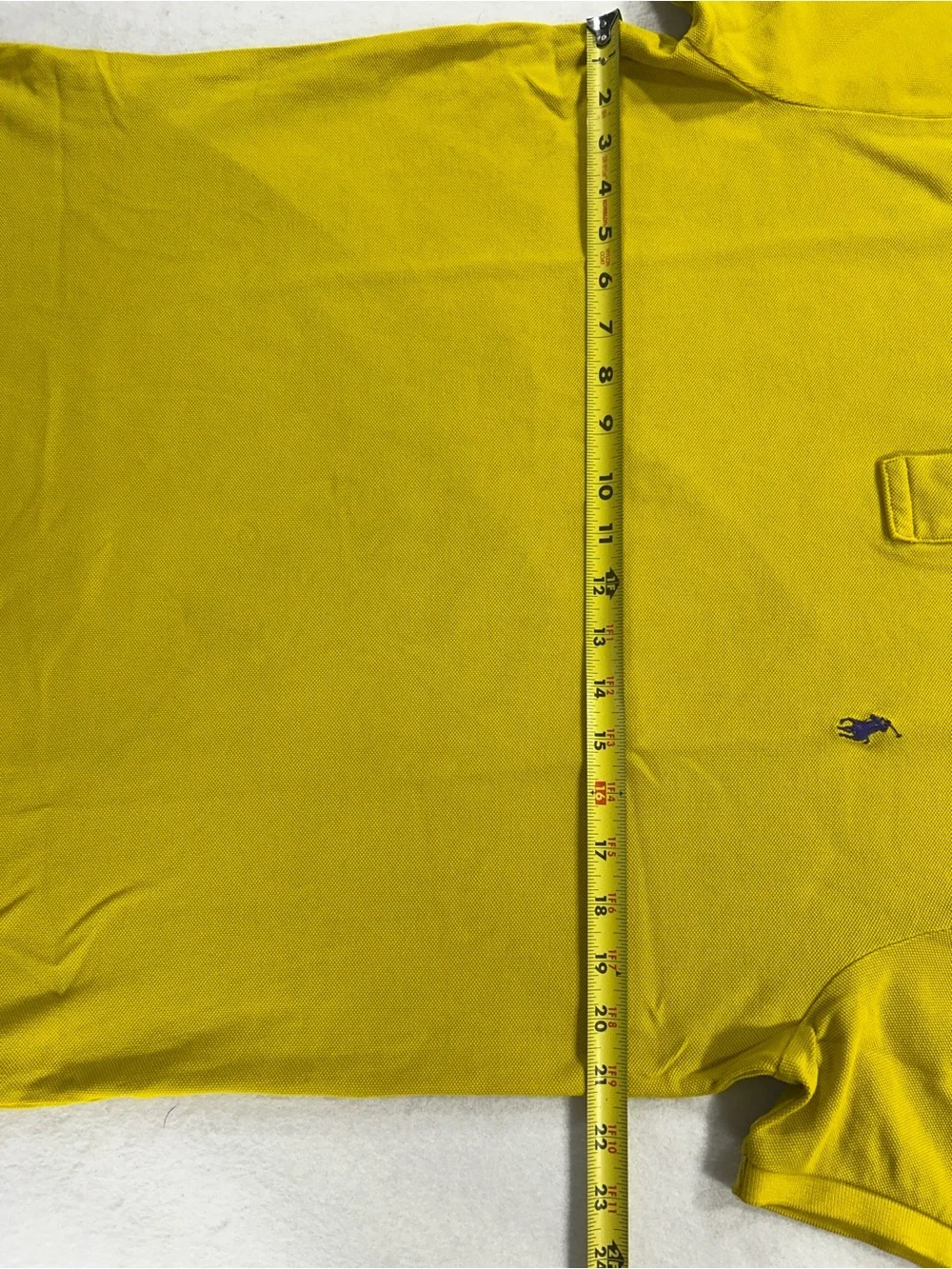 Polo Ralph Lauren Custom Fit Mens Large Yellow Short Sleeve Pony Polo Shirt